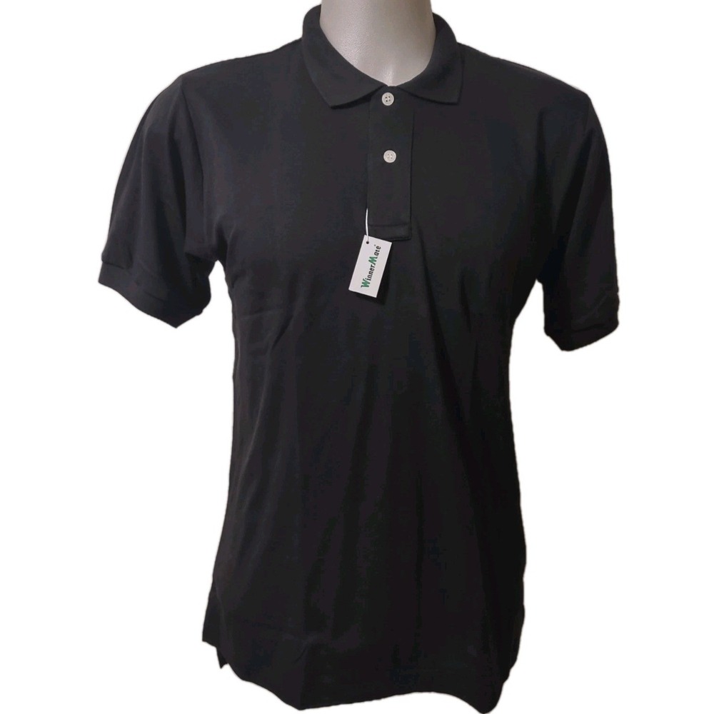 Vintage Winner Mate Sportswear Polo Shirt Men's Large Short‎ Sleeve Black Collar